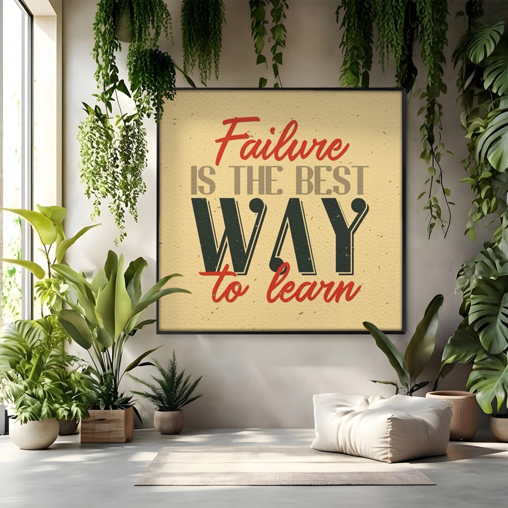 Tablou canvas cu tablou canvas cu mesaj motivational, in rama de aluminiu negru